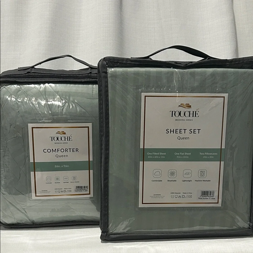 Queen Comforter and Sheet Set - Green